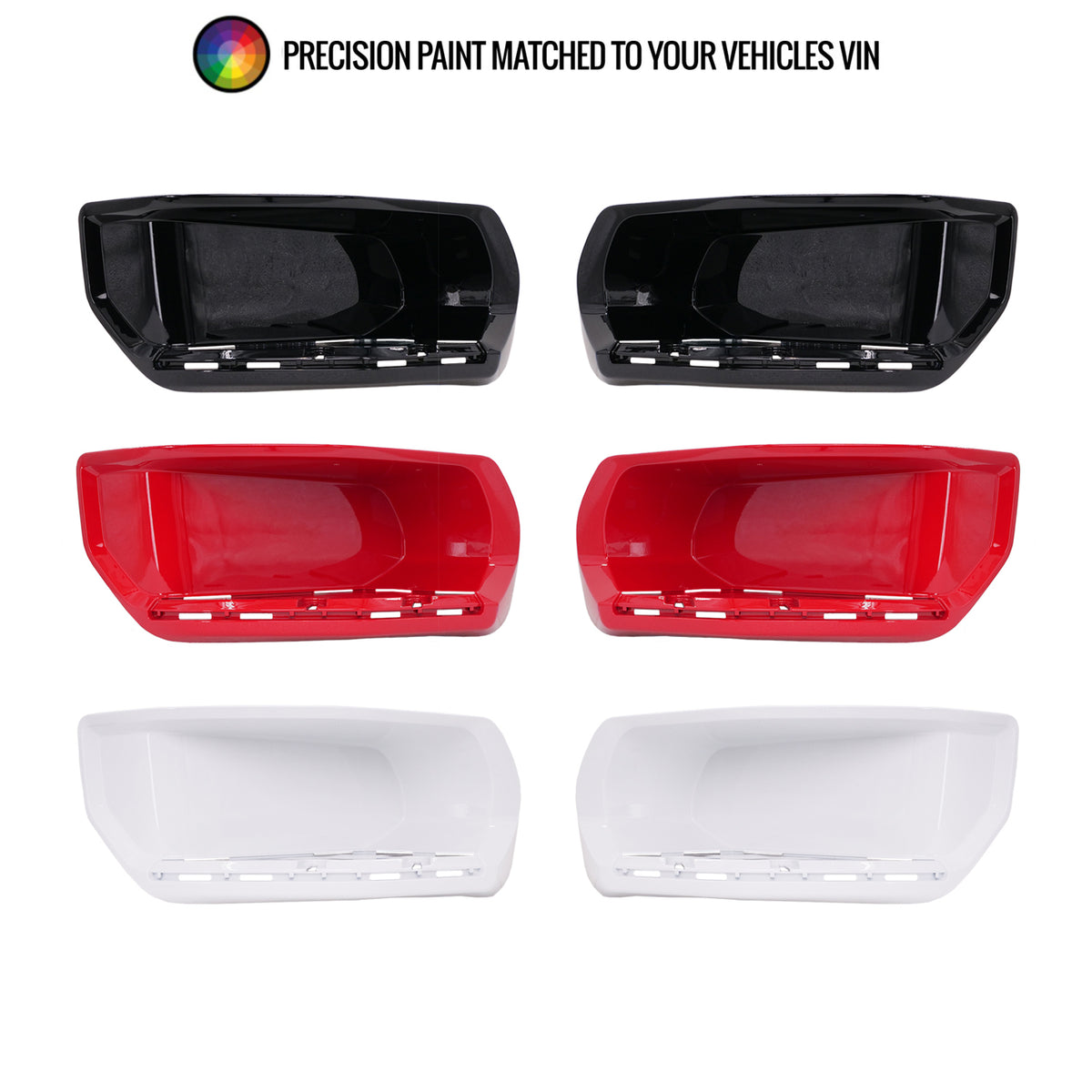 Painted Rear Bumper Step Bezels | 2020–2026 Chevy Silverado & GMC Sierra 2500/3500HD